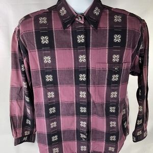 VINTAGE KRAZY KAT BUTTON DOWN SHIRT SMALL RAYON COTTON LONG SLEEVE 90s